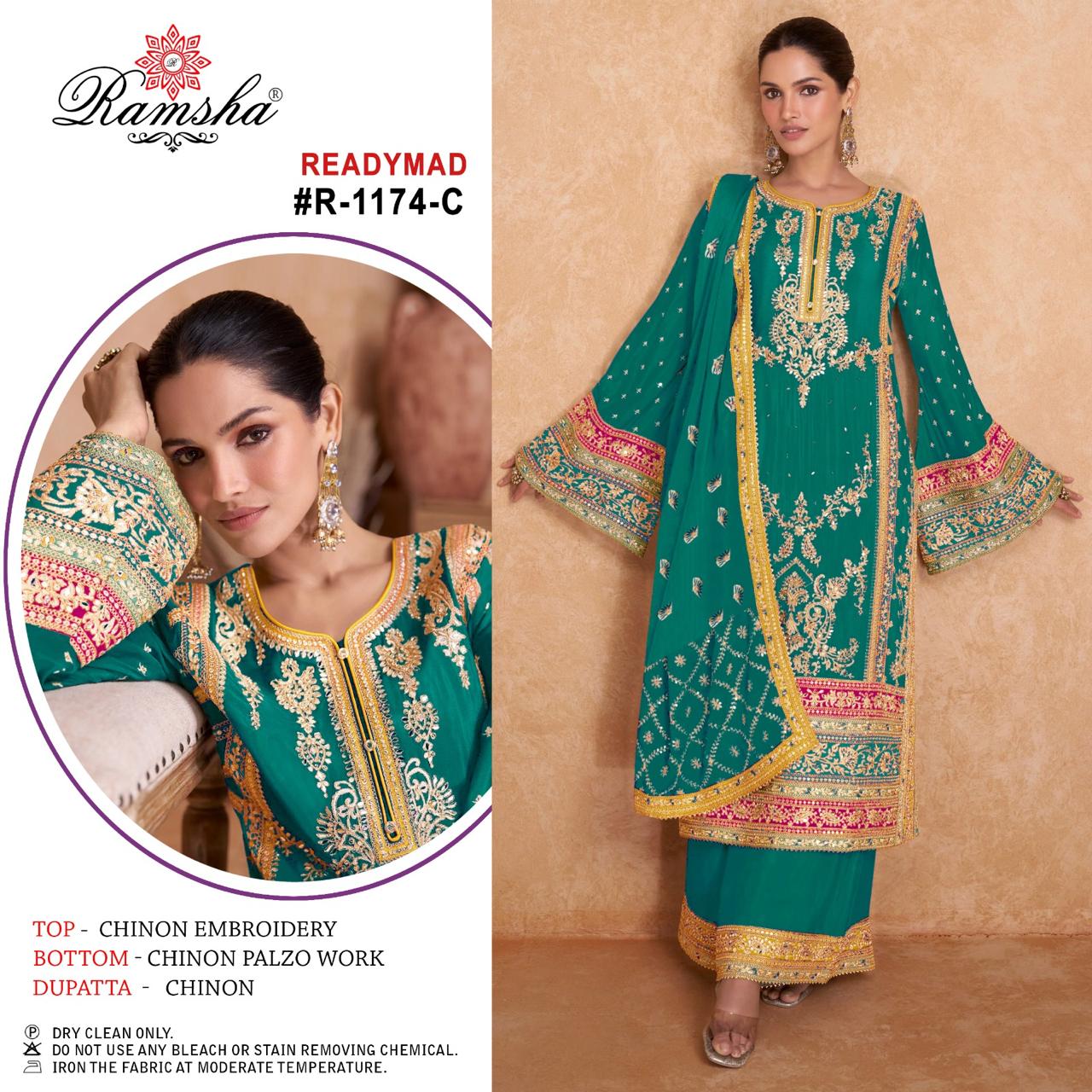 R 1174 Nx By Ramsha Pakistani Readymade Suits Wholesale Price In Surat
